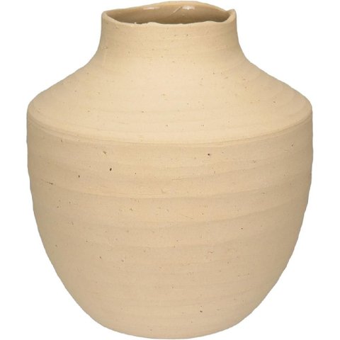 Vaso Decorativo Enfeite Casa Home&Co Cerâmica 24x20x20cm Bege