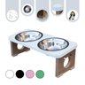 Comedouro Elevado Duplo para Cachorro Pet Mdf Colors - Inox - Branco - 5