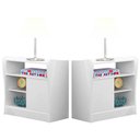 Ver imagem 3 de Mesa de Cabeceira Infantil 1 Porta 2 Peças Amore Branco - Qmovi