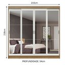 Ver imagem 4 de Guarda-roupa Casal Madesa Austin 4 Portas de Correr de Espelho 3 Gavetas