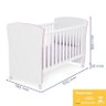 Berço Mini Cama Doce Sonho Rosa/Branco com Perfil, Rodízios e Colchão D18 - Qmovi - 4