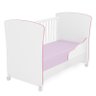 Berço Mini Cama Doce Sonho Rosa/Branco com Perfil, Rodízios e Colchão D18 - Qmovi - 3