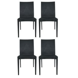Kit 4 Cadeiras Rattan Cozinha Sala Mesa de Jantar - 1