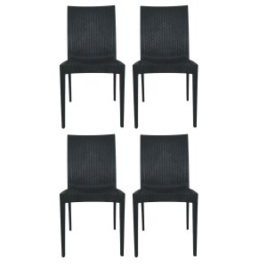Kit 4 Cadeiras Rattan Cozinha Sala Mesa de Jantar
