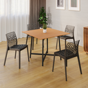 Ver imagem 2 de Sala de Jantar Mesa 90x90 4 Cadeiras Gruvyer Estilo Moderno
