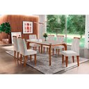 Ver imagem 1 de Sala de Jantar Completa Londrina Tampo Madeirado C- Vidro Curvo 180x90 e 6 Cadeiras Amsterdã Imbuia
