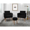 Ver imagem 1 de Kit 2 Poltronas Decorativas Sala Recepção Larah E Puff Preto