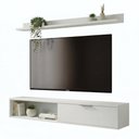Ver imagem 7 de Rack TV 55 pol. Suspenso 136cm 1 Porta Lila Off White Z49 - Mpozenato