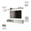 Ver imagem 3 de Rack TV 55 pol. Suspenso 136cm 1 Porta Lila Off White Z49 - Mpozenato