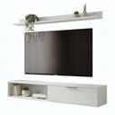 Ver imagem 7 de Rack TV 55 pol. Suspenso 136cm 1 Porta Lila Off White Z49 - Mpozenato
