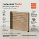 Ver imagem 3 de Cabeceira Estofada para Cama Box Casal Padrão Sasha 140cm Moderna Suede Bege - Abmaza