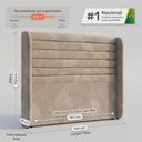 Ver imagem 4 de Cabeceira Estofada para Cama Box Casal Padrão Sasha 140cm Moderna Suede Bege - Abmaza
