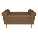Ver imagem 1 de Recamier Baú Rio 140cm Suede Madeira Maciça Marrom Inova Decor