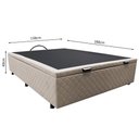 Ver imagem 4 de Base Box Baú para Cama Casal 138x188cm Liz S05 Suede Bordado Bege - Mpozenato