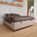 Ver imagem 2 de Base Box Baú para Cama Casal 138x188cm Liz S05 Suede Bordado Bege - Mpozenato