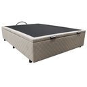 Ver imagem 1 de Base Box Baú para Cama Casal 138x188cm Liz S05 Suede Bordado Bege - Mpozenato