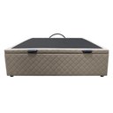 Ver imagem 6 de Base Box Baú para Cama Casal 138x188cm Liz S05 Suede Bordado Bege - Mpozenato