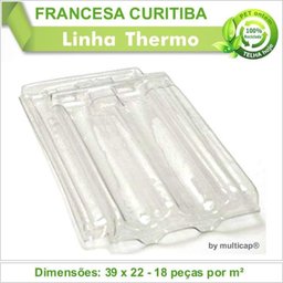 Telha PET Tansparente Francesa Curitiba 340 Kit 22 Telha(s) - 2