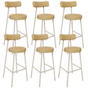 Ver imagem 1 de Kit 06 Banquetas Alta Bar Cozinha Sala de Jantar Aço Milão Arena L02 Couríssimo Fendi - Lyam Decor