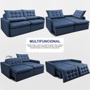 Ver imagem 5 de Sofá sem Caixa Retrátil 2,00m Softgel Celeste Velusoft Azul Cama Inbox