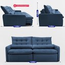 Ver imagem 4 de Sofá sem Caixa Retrátil 2,00m Softgel Celeste Velusoft Azul Cama Inbox