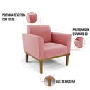 Ver imagem 7 de Kit 2 Poltronas Base de Madeira Fixa Castanho Marisa Suede Rosê - D'Rossi