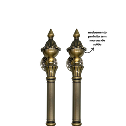 Puxador Duplo para Portas Estilo Colonial Jd 33cm Ouro Velho - 9
