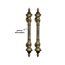 Puxador Duplo para Portas Estilo Colonial Jd 33cm Ouro Velho - 7