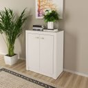 Ver imagem 1 de Balcão Armário de Escritório com 2 Portas 74x60 Cm Me4103 Branco