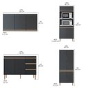 Ver imagem 3 de Cozinha Modulada Compacta com Aéreo 4 Peças 2,80m Essenza Móvel na Caixa