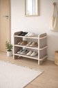 Ver imagem 2 de Sapateira Mdf 3 Prateleiras 52cm Organizador Multiuso Compacta Cor:bege