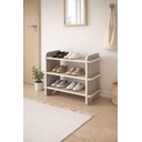 Ver imagem 2 de Sapateira Mdf 3 Prateleiras 52cm Organizador Multiuso Compacta Cor:bege