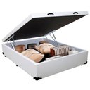 Ver imagem 3 de Cama Box Baú Casal Sintético Mega Cama Branco 138x188x45cm