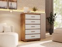 Ver imagem 1 de Comoda Brilhante 5 Gavetas Armário para Quarto e Sala Ipê Off White