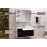Conjunto Gabinete Banheiro C/ Espelheira - Cj Turin 80 Cm - Branco / Preto - 2