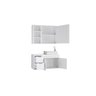 Conjunto Gabinete Banheiro C/ Espelheira - Cj Turin 80 Cm - Branco / Preto - 3