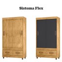 Ver imagem 3 de Guarda Roupa Solteiro 2 Portas Ambiente 20022 Freijó Carbono Flex – Araplac