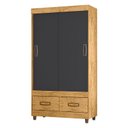 Ver imagem 2 de Guarda Roupa Solteiro 2 Portas Ambiente 20022 Freijó Carbono Flex – Araplac