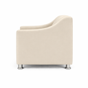 Ver imagem 3 de Kit 3 Poltronas Reforçadas Recepção Barbearia Tecido Corino Bege