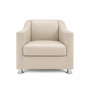 Ver imagem 5 de Kit 3 Poltronas Reforçadas Recepção Barbearia Tecido Corino Bege