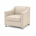 Ver imagem 4 de Kit 3 Poltronas Reforçadas Recepção Barbearia Tecido Corino Bege