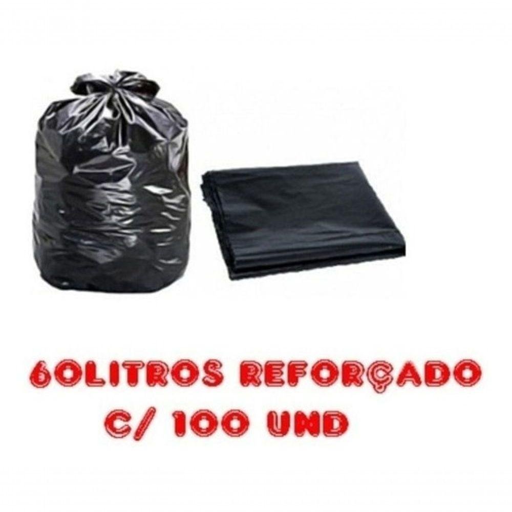 Saco de Lixo 60l Preto Reforçado 100 Unidades - 2