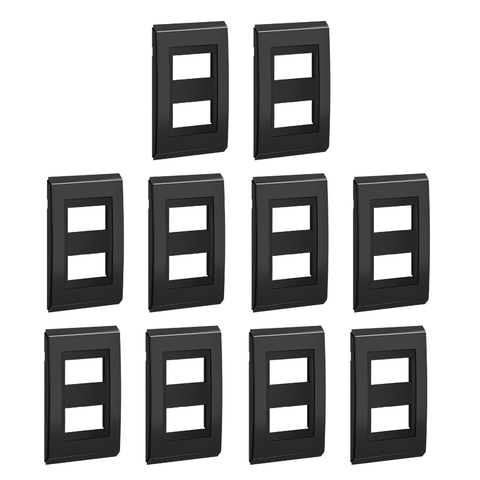 Kit C/10 Placas 4x2 2 Posições Weg Refinatto Style Preto Acetinado