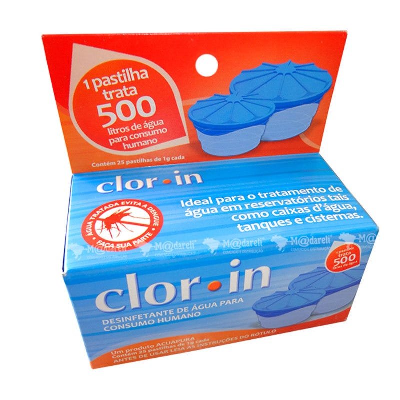 Cloro em Pastilhas para Caixas de Água Clorin 25 un. 1g 500L