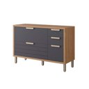 Ver imagem 1 de Gabinete de Cozinha Modulado Balcão Eloise C/4 Gavetas e 1 Porta Basculante Riscada C/tampo 120 Cm