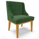 Ver imagem 7 de Kit 2 Cadeiras Decorativas Sala de Jantar Base Fixa de Madeira Firenze Suede Verde/Castanho G19 - Gr