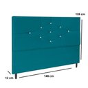 Ver imagem 3 de Cabeceira Estofada Cama 140 Cm Virgínia Suede Azul Tiffany