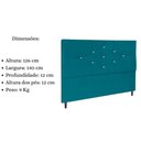 Ver imagem 5 de Cabeceira Estofada Cama 140 Cm Virgínia Suede Azul Tiffany