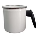 Ver imagem 1 de Caneca Leiteira Branca Esmaltada 1,25 Litros Cabo Baquelite