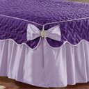 Ver imagem 3 de Colcha Solteiro Laura Lacinhos Quarto Meninas Tecido Micro Fibra Matelado 5 Peças - Roxo e Lilás